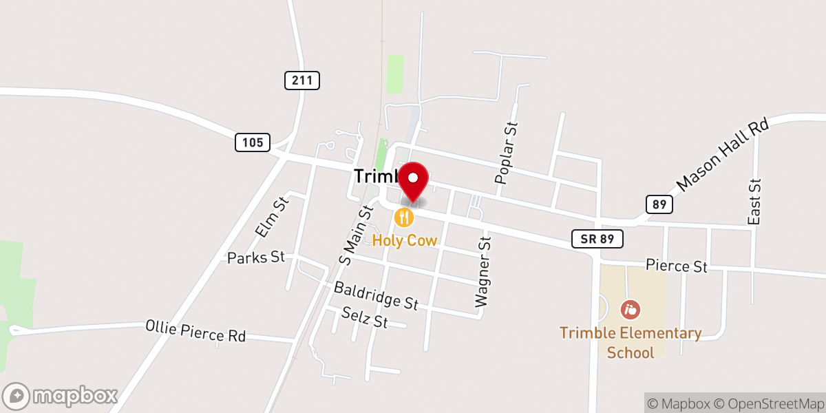 Map showing location of Trimble