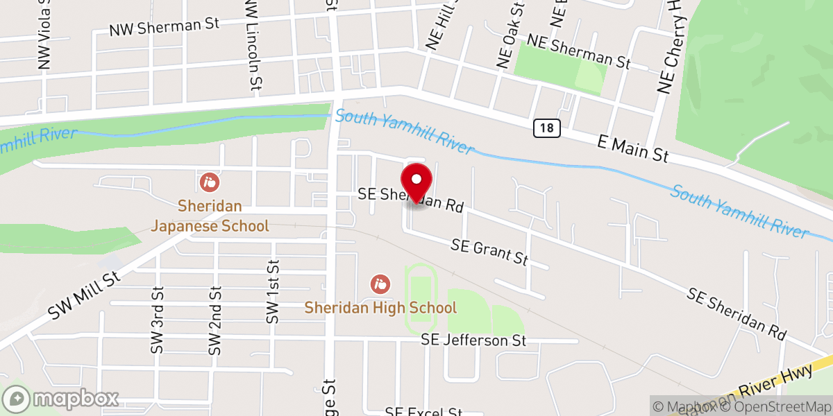 Map showing location of Trinity Lutheran Church of Sheridan