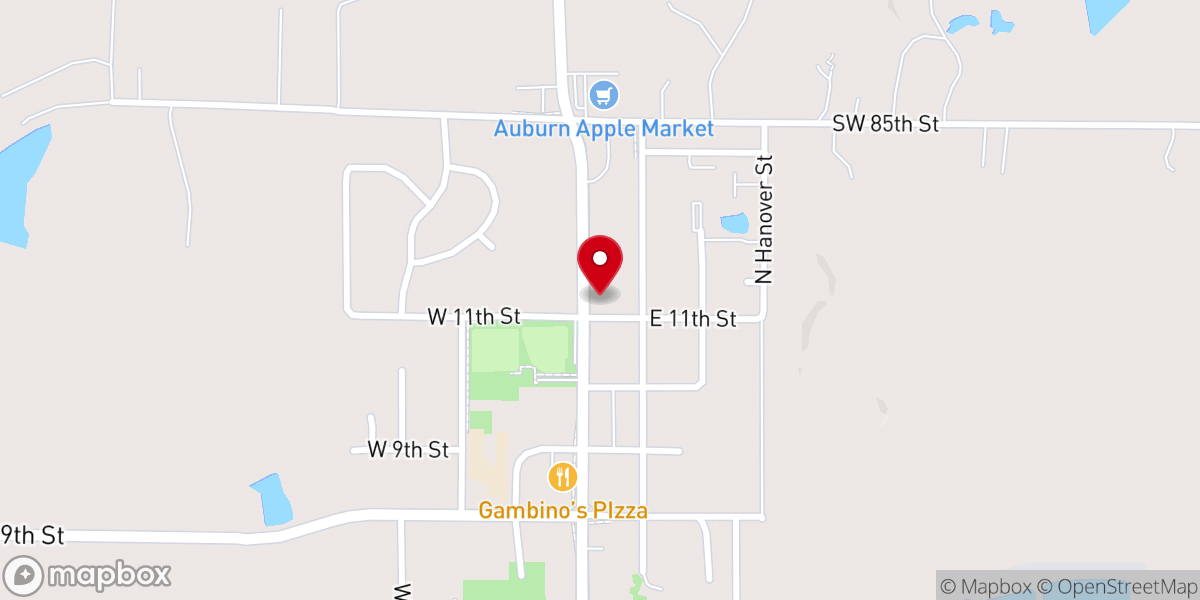 Map showing location of Auburn Presbyterian Church