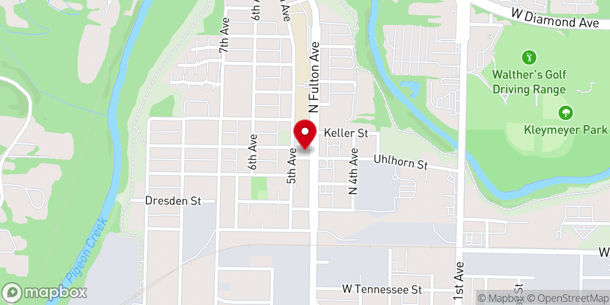 Map showing location of The ROCK at Evansville