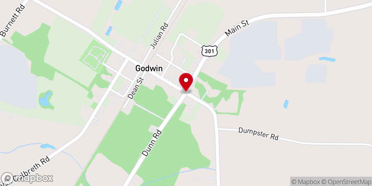 Map showing location of Godwin