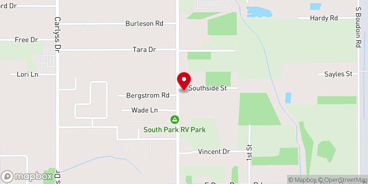 Map showing location of First Baptist Church-Carlyss