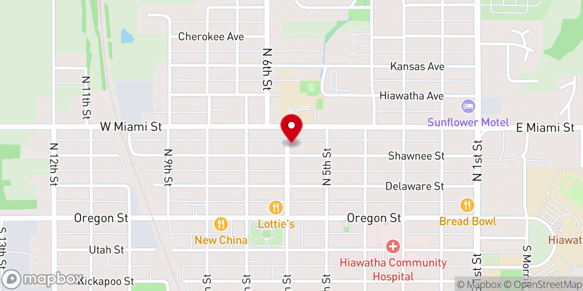 Map showing location of Bethany United Church-Christ