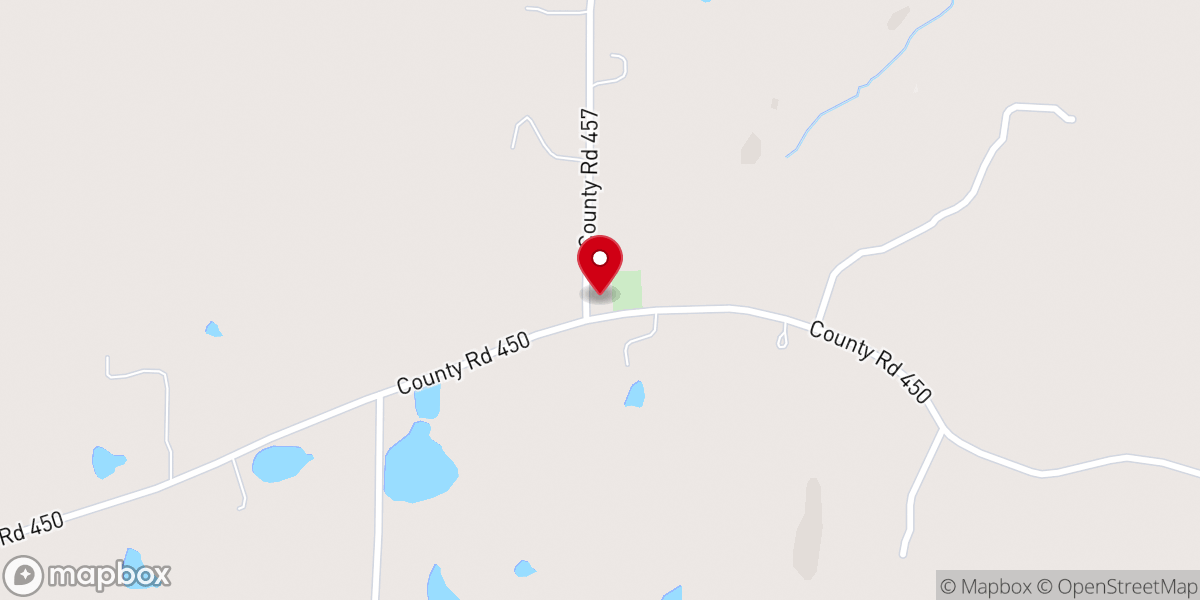 Map showing location of Bays Springs Missionary Baptist Church