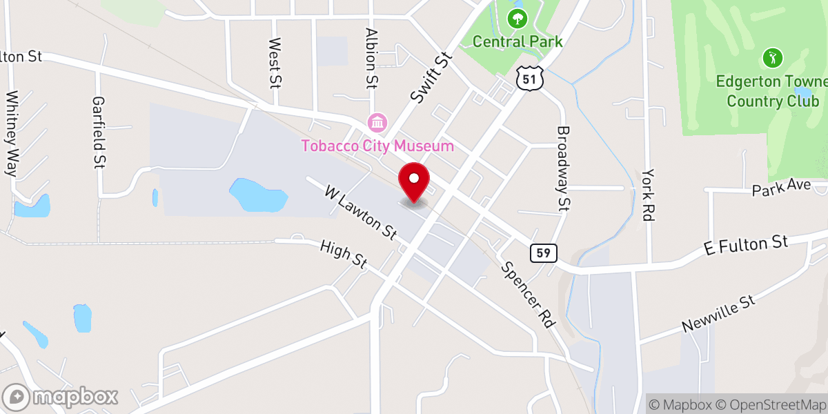 Map showing location of Edgerton Community Outreach