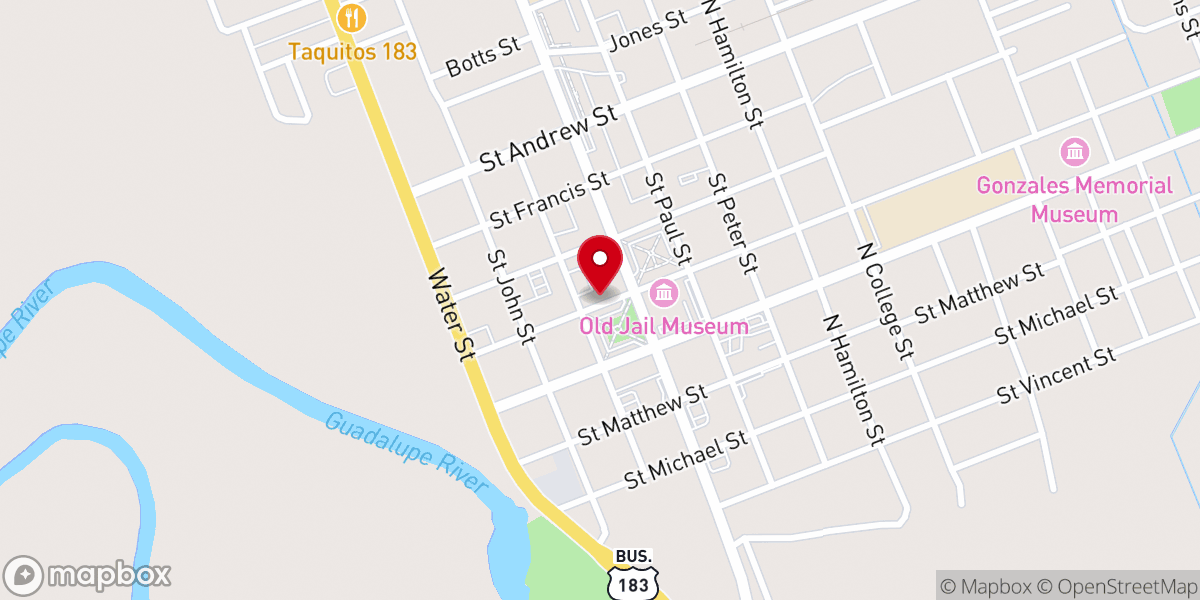 Map showing location of Gonzales Food Market