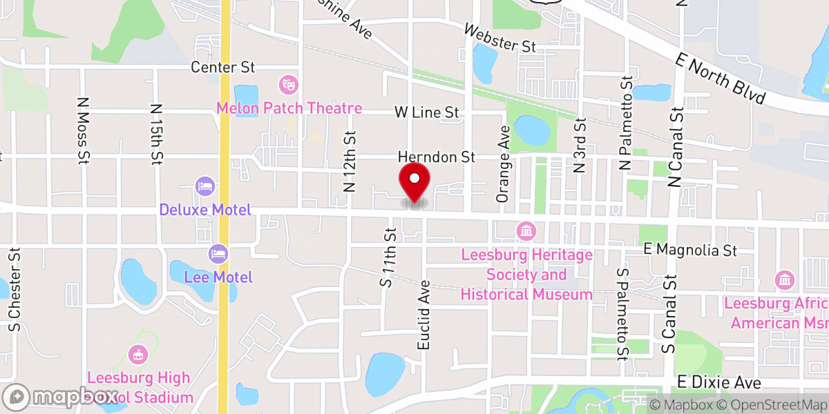 Map showing location of Central Baptist Church