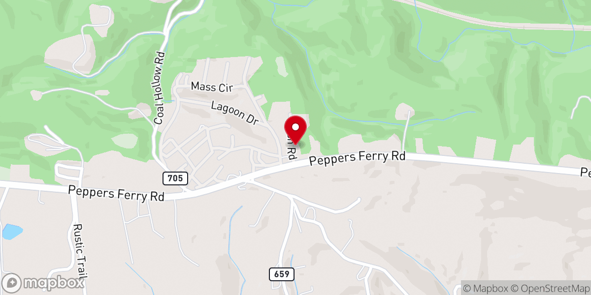 Map showing location of Mount Hope Church
