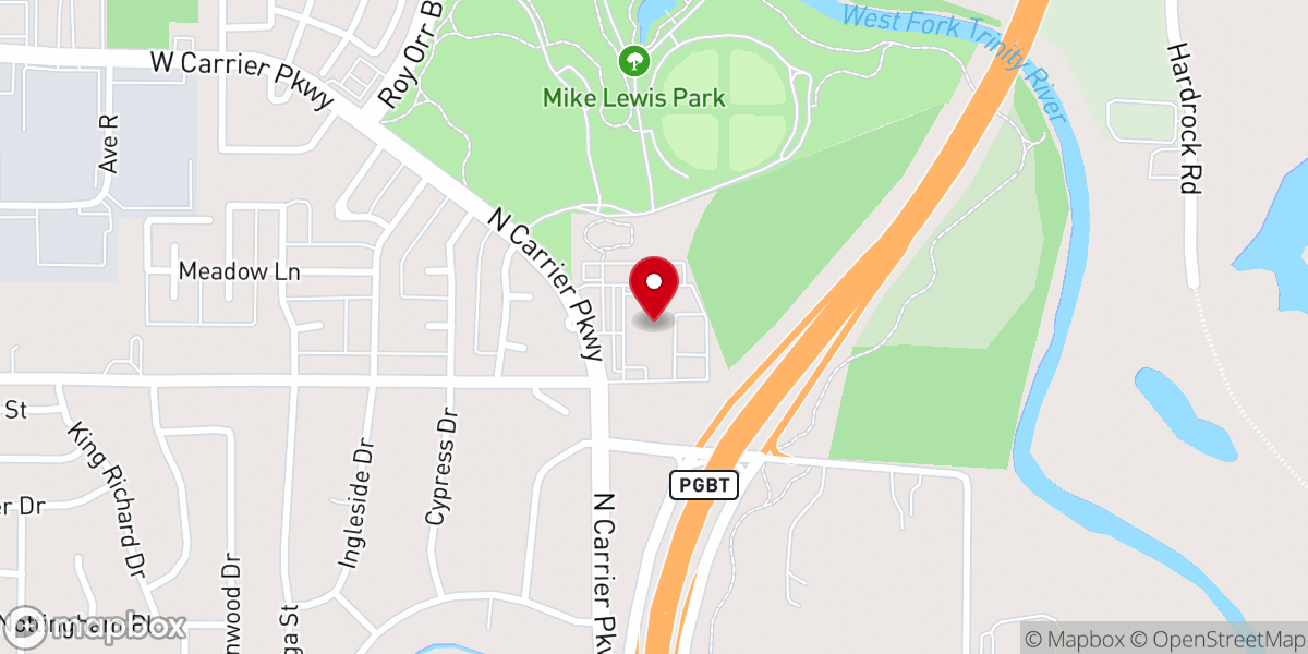 Map showing location of Gateway Church Grand Prairie Campus