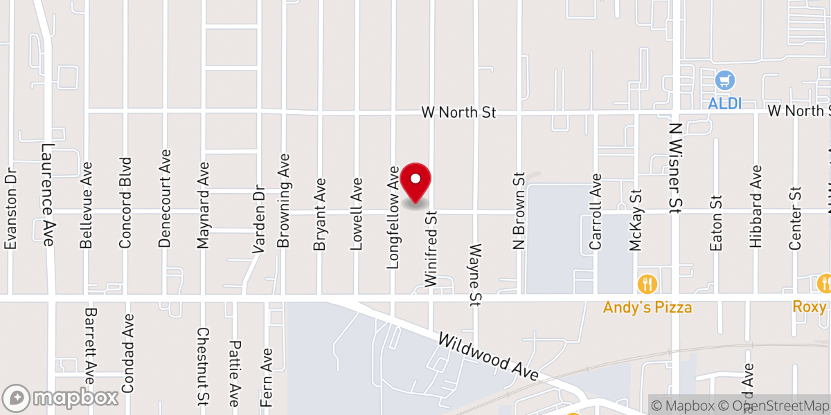 Map showing location of Apostolic Outreach Center