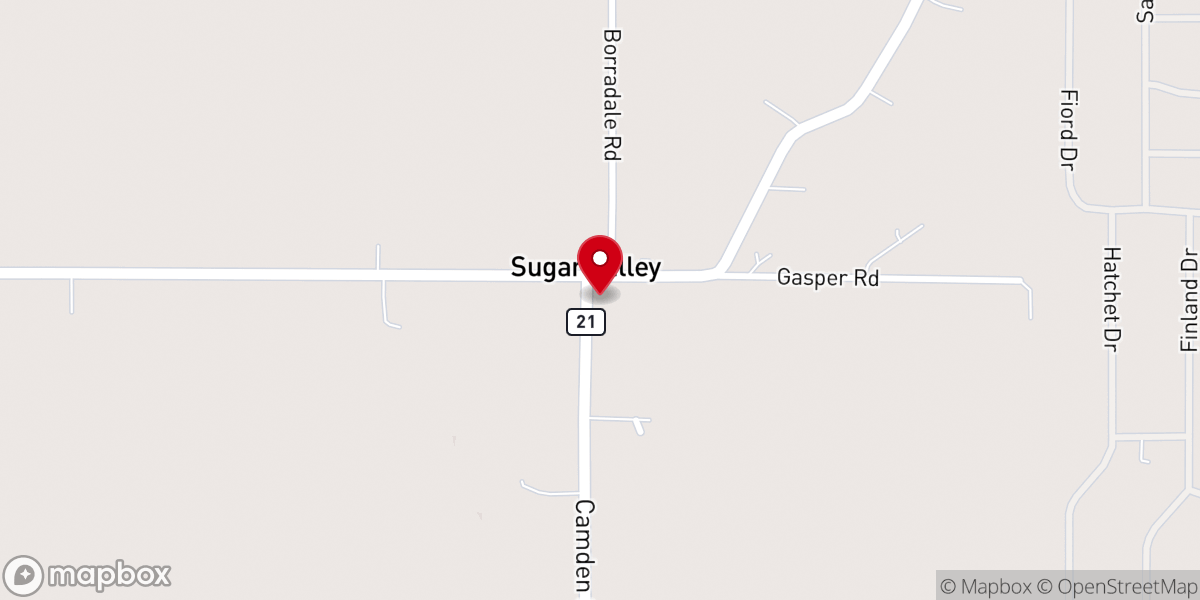 Map showing location of The Church at Sugar Valley