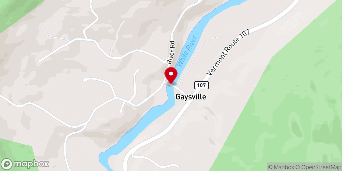 Map showing location of Gaysville