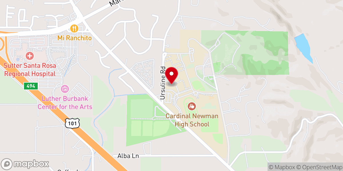 Map showing location of Newman Chapel