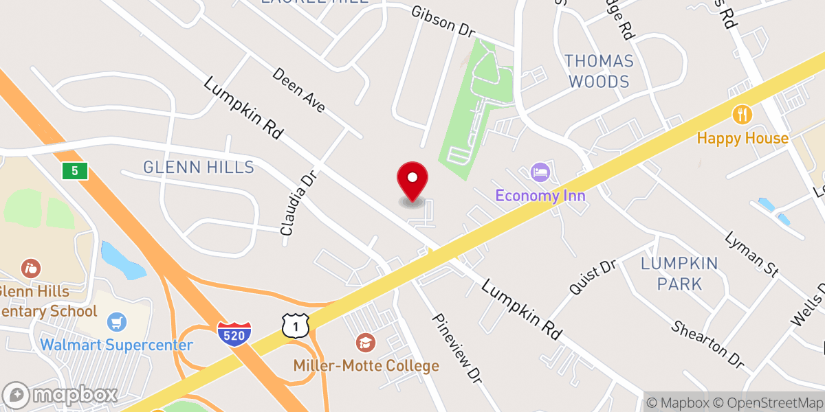 Map showing location of St. Joseph Catholic Church