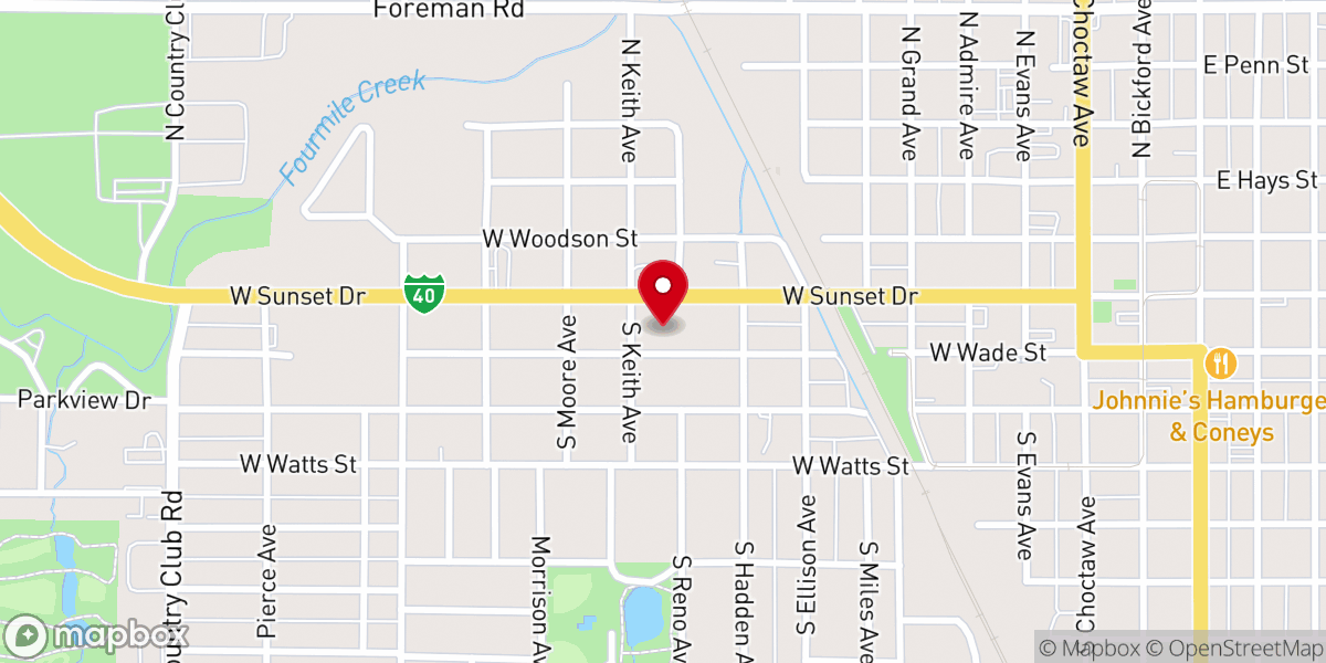 Map showing location of Church of God-Prophecy-El Reno