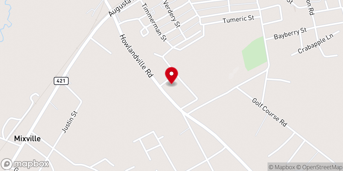 Map showing location of Revival Center