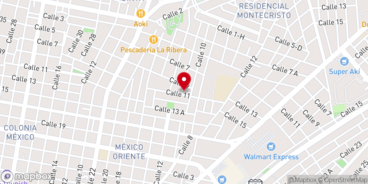 Map showing location of Iglesia Bautista Mérida Norte A.R.