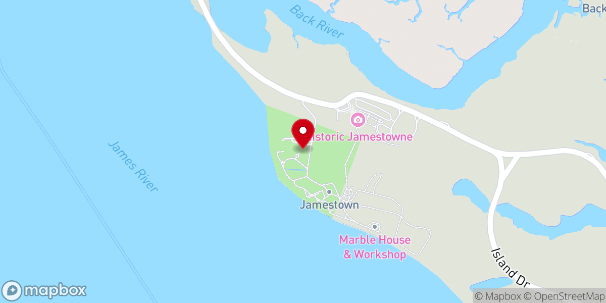 Map showing location of Jamestown Rediscovery