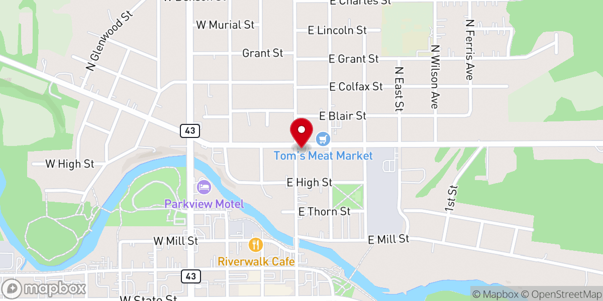 Map showing location of Church of Christ