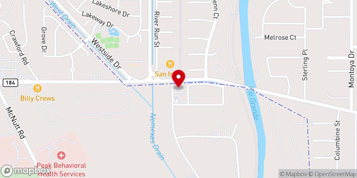 Map showing location of Korean Church of Las Cruces