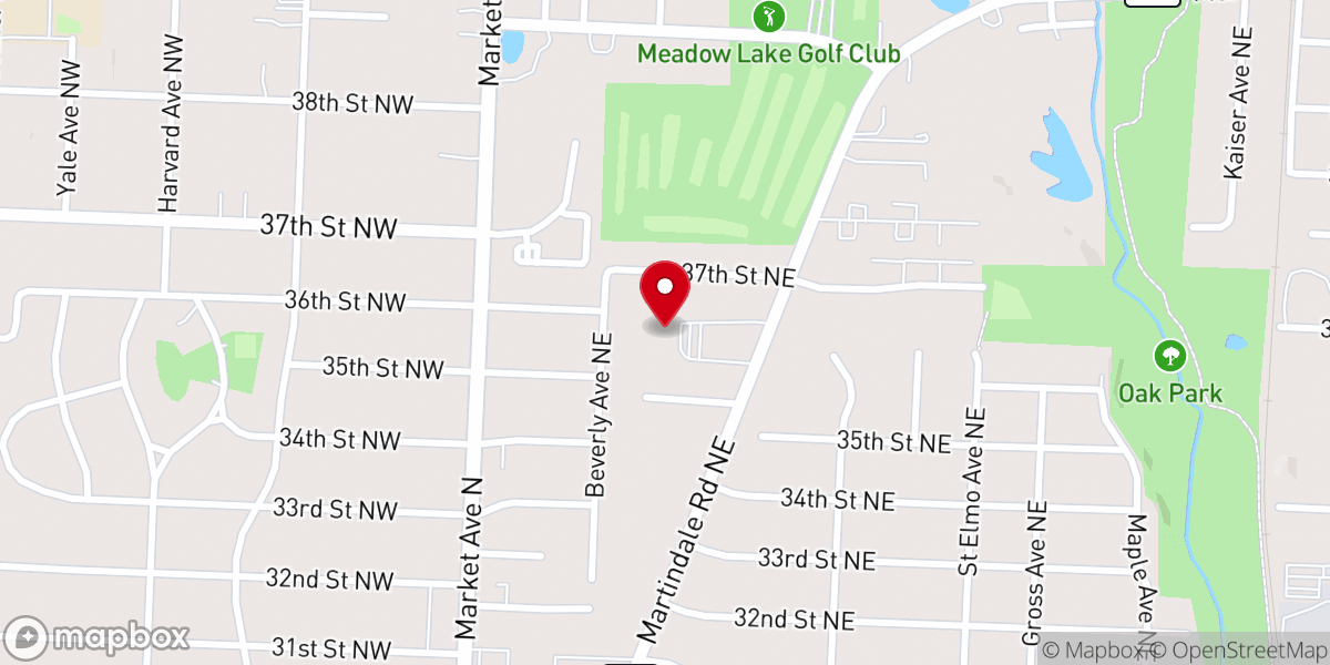Map showing location of Martinedale Christian Fellowship Church