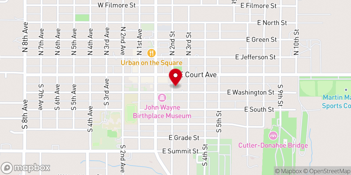 Map showing location of Winterset Community Church