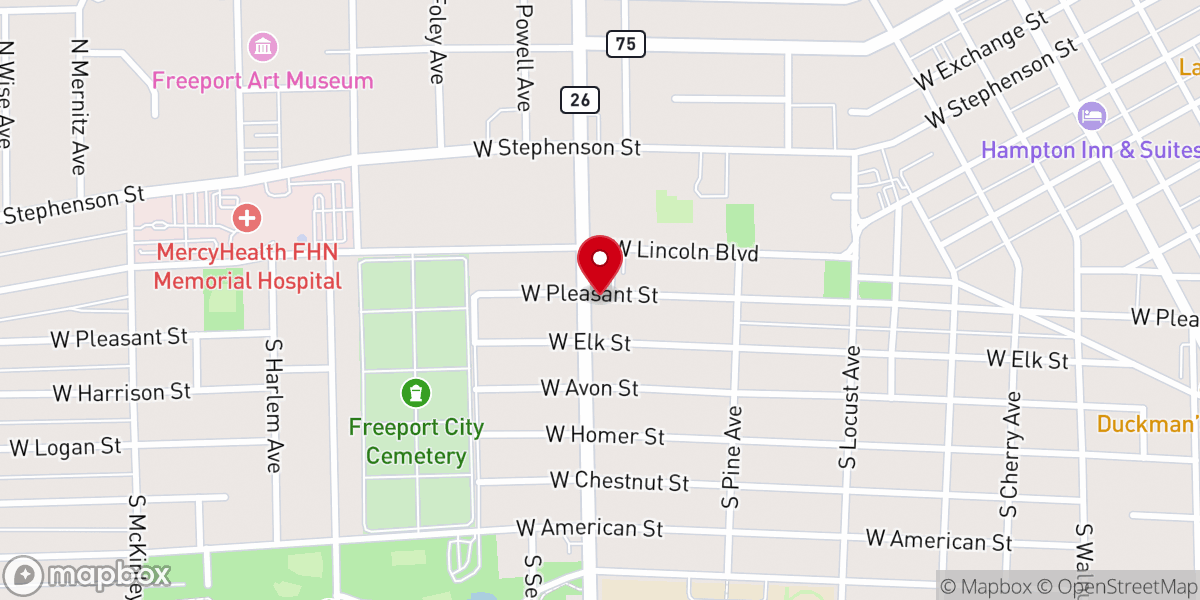 Map showing location of Church of the Brethren