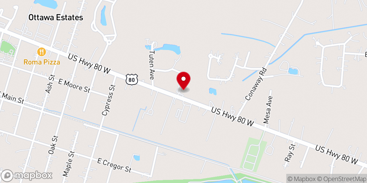 Map showing location of Westside Christian Church
