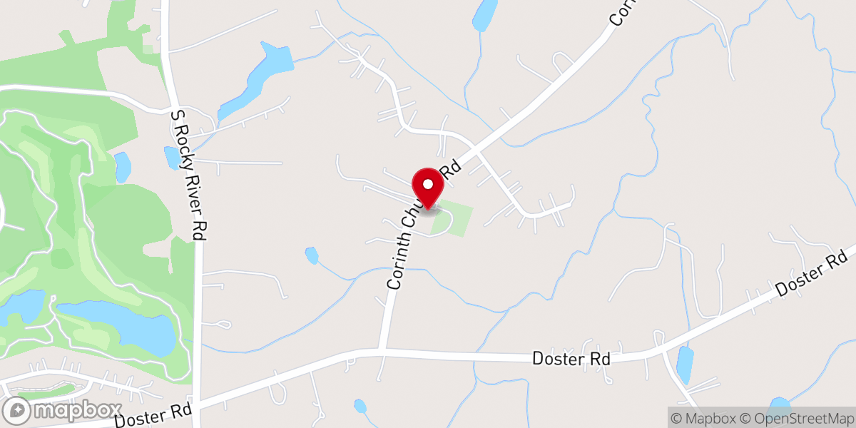 Map showing location of Corinth Baptist Church