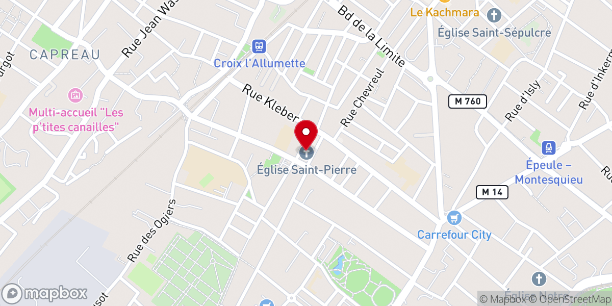 Map showing location of Église Saint-Pierre de Croix