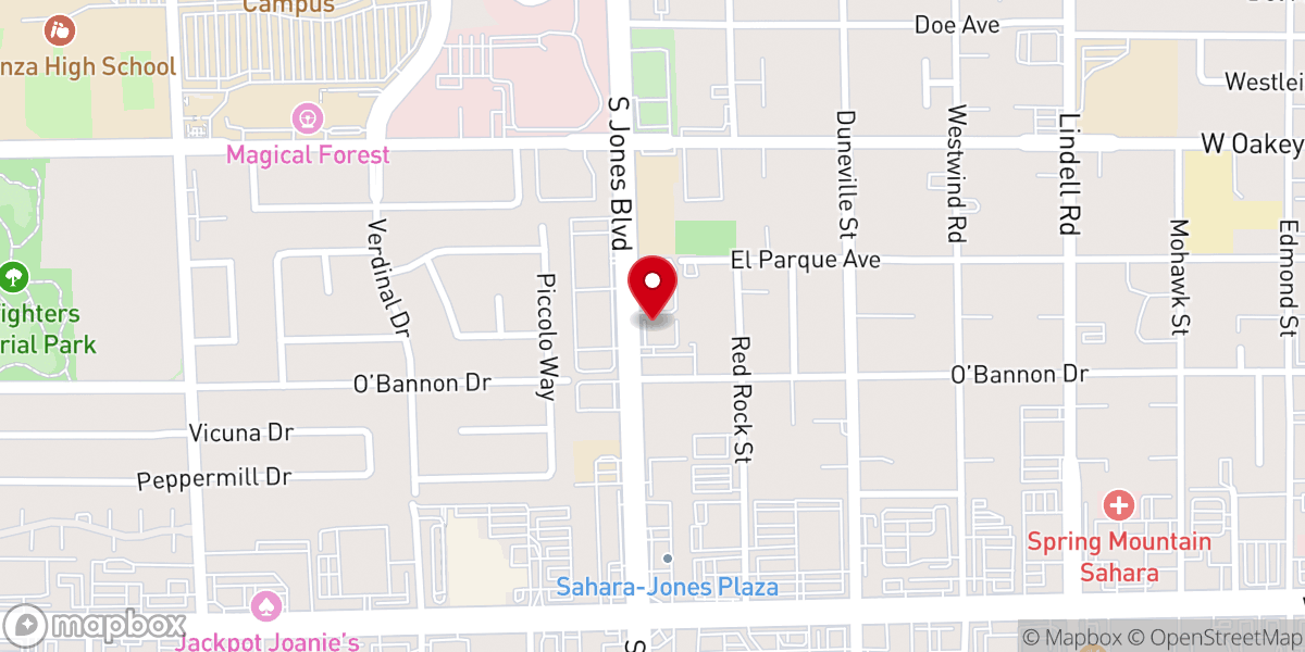 Map showing location of Las Vegas Church of the Harvest WE ARE HERE!