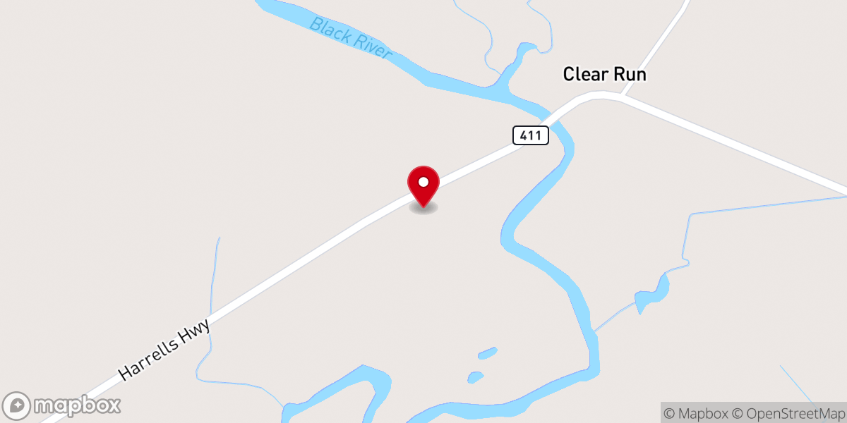 Map showing location of Center Baptist Church