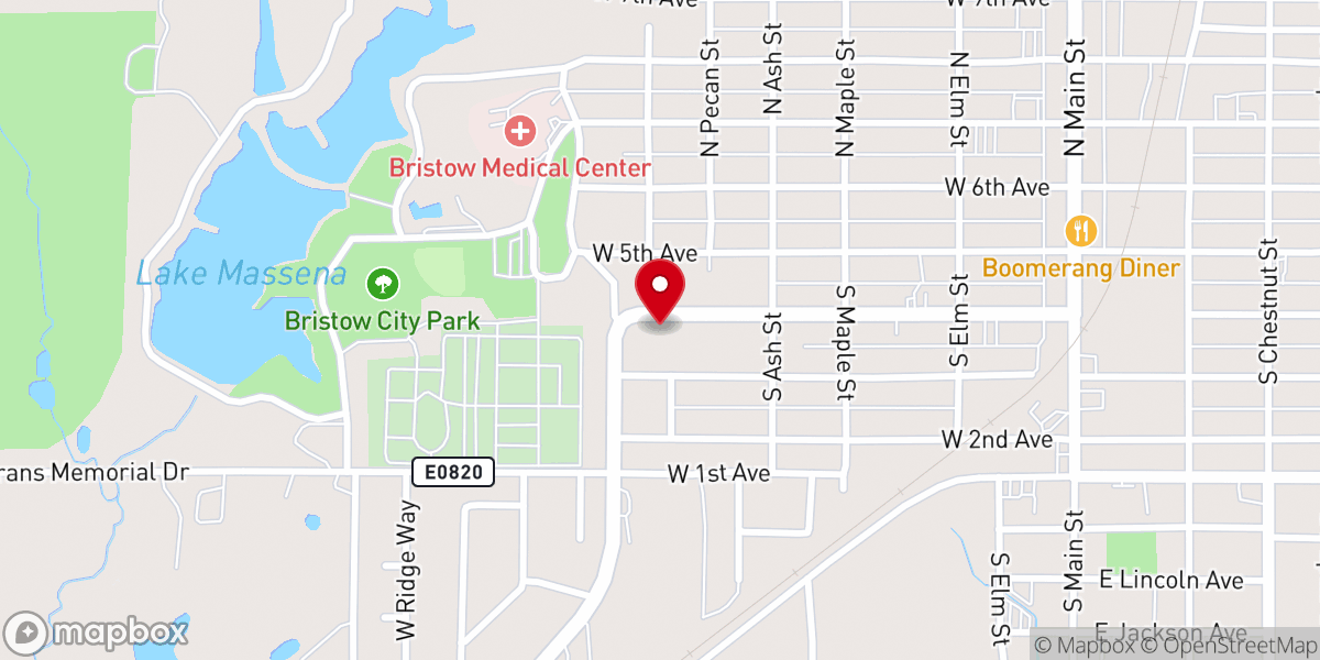 Map showing location of Trinity Bristow