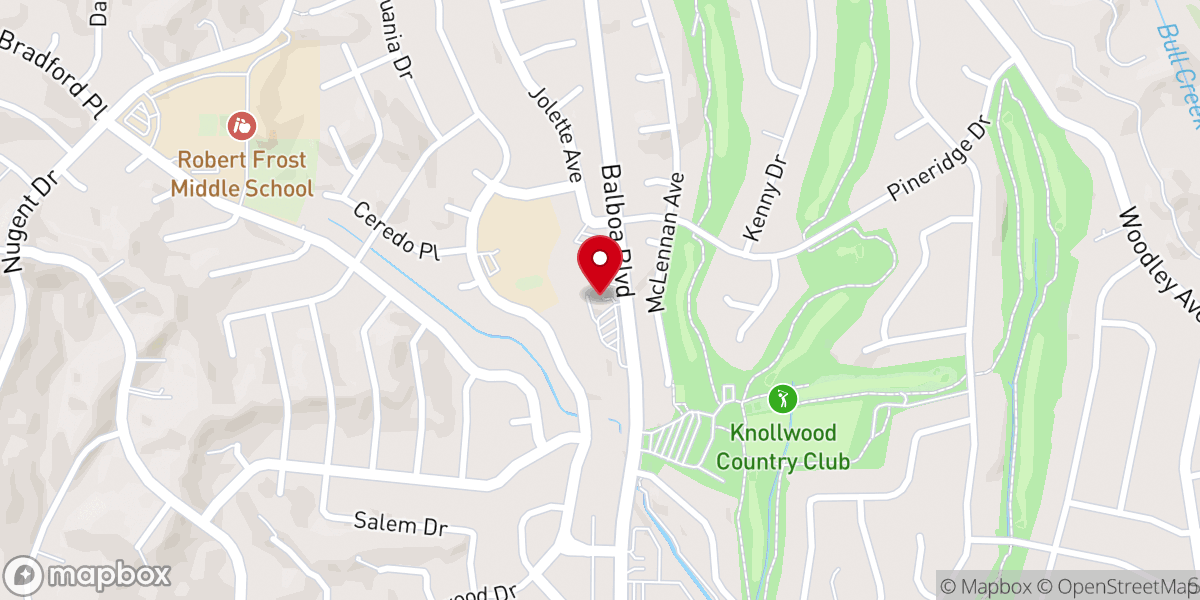 Map showing location of Knollwood United Methodist Church