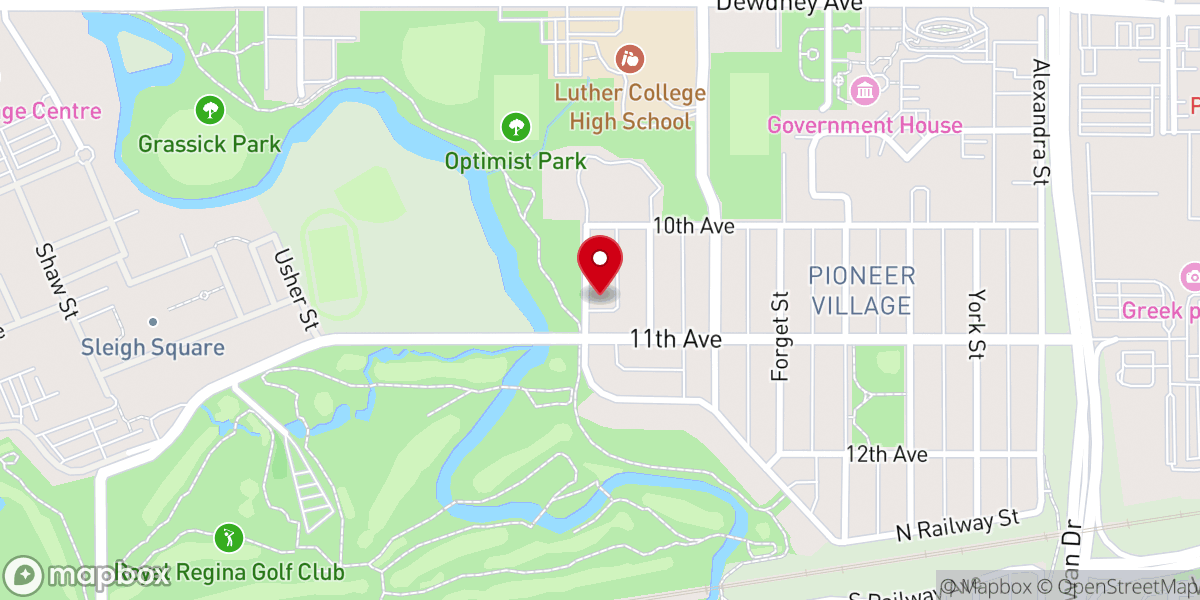 Map showing location of Regina Residence Wilson House