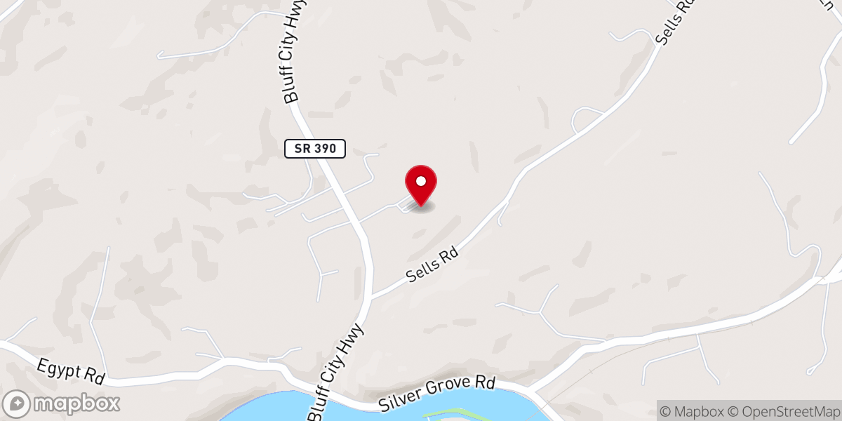 Map showing location of Fellowship Baptist Church