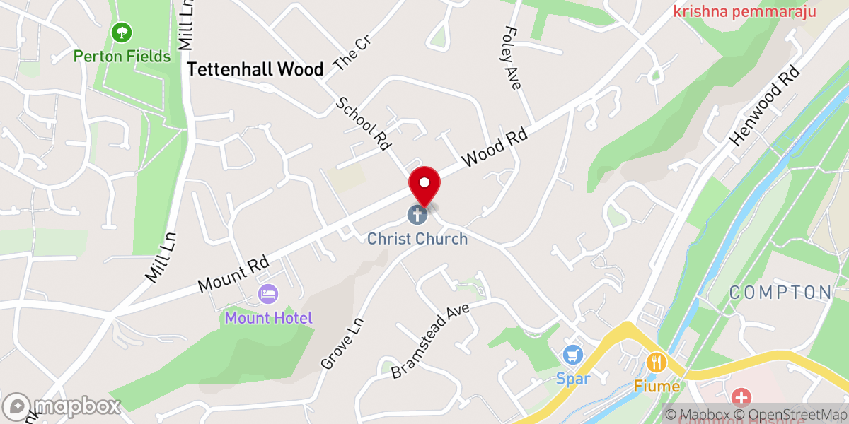 Map showing location of Christ Church Tettenhall Wood
