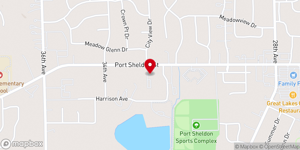 Map showing location of New Hope Lutheran Church