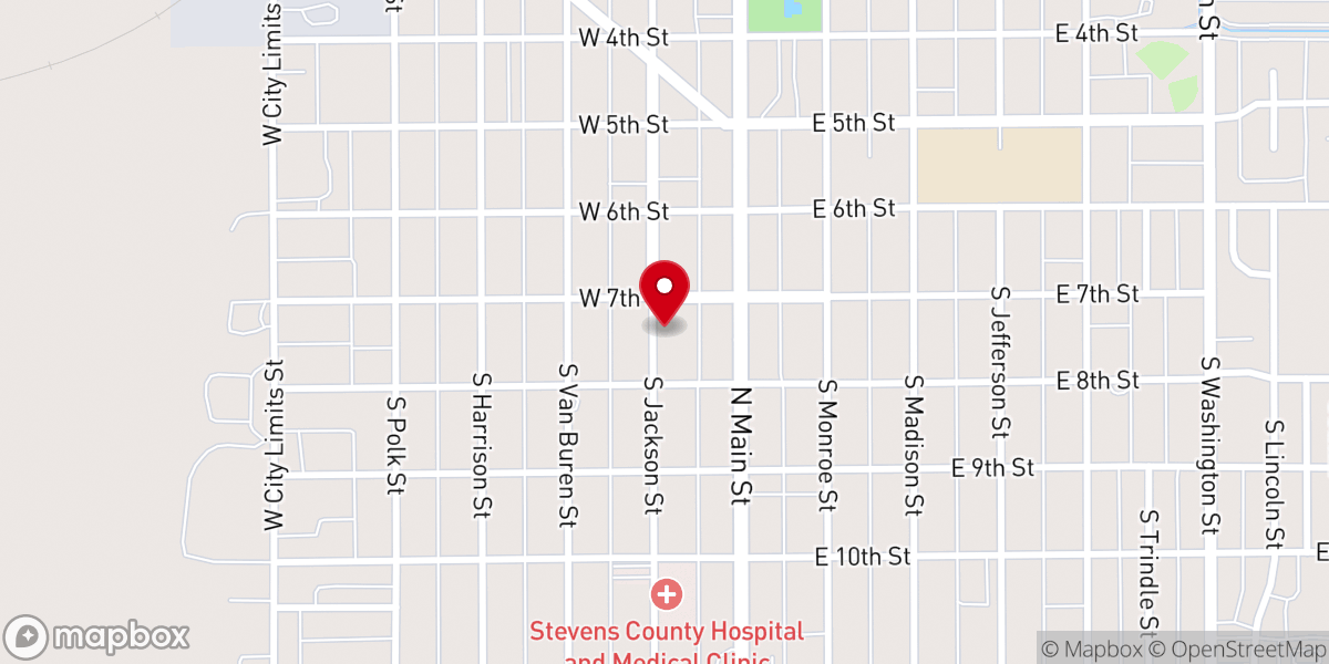 Map showing location of Stevens County Church Ministerial Association