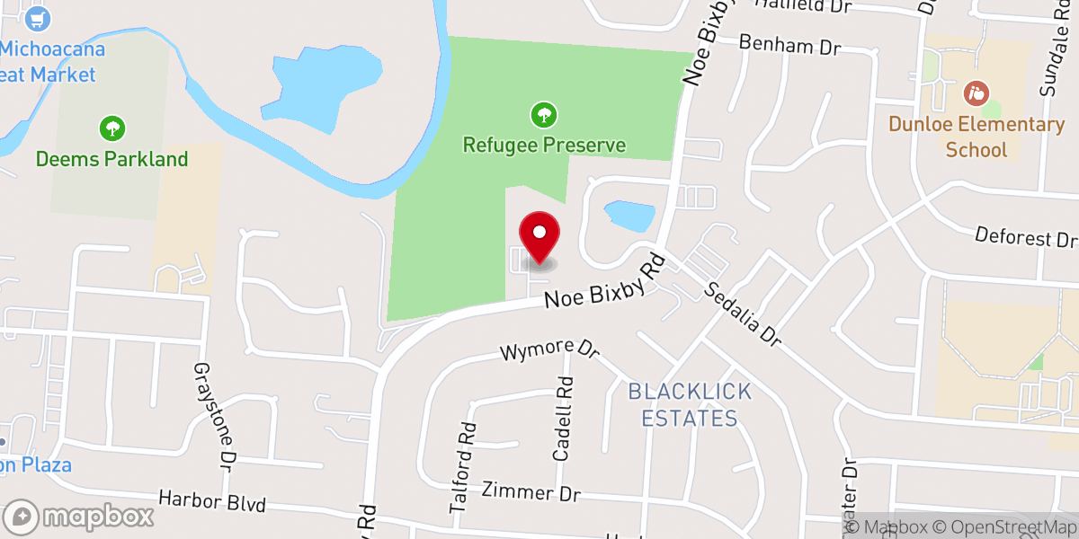 Map showing location of Eastland Christian Church