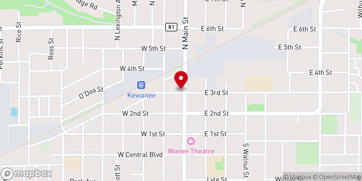 Map showing location of God Kewanee Assembly
