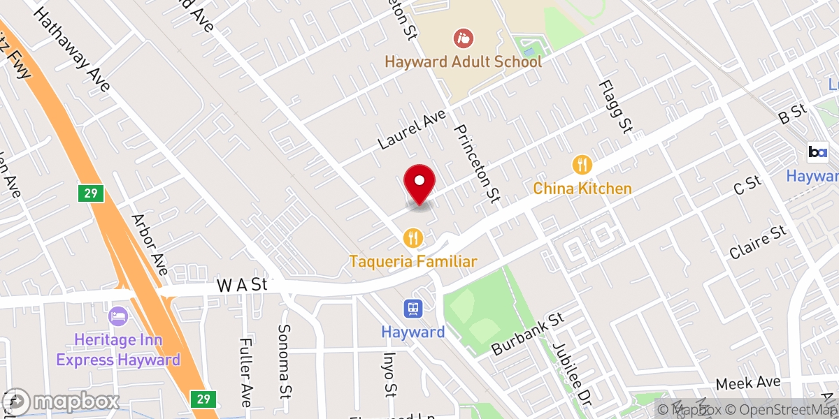 Map showing location of The Crossing Hayward