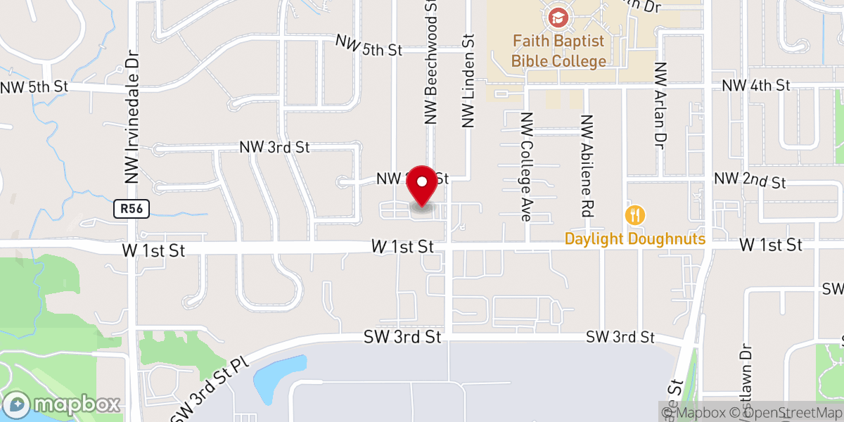 Map showing location of Ankeny Free Church
