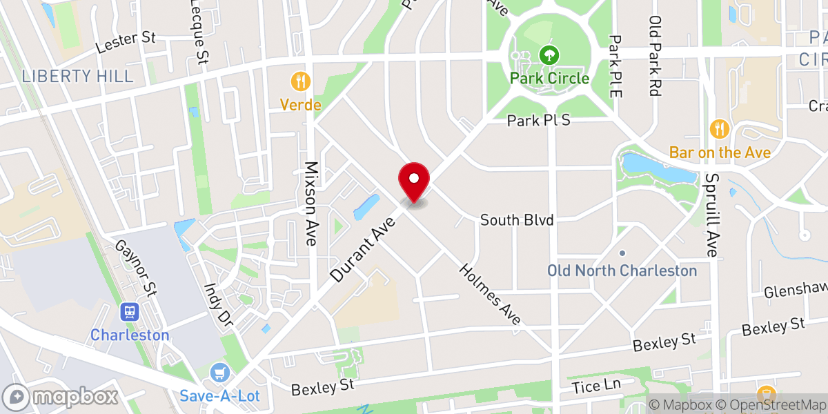 Map showing location of Holmes Avenue Baptist Church