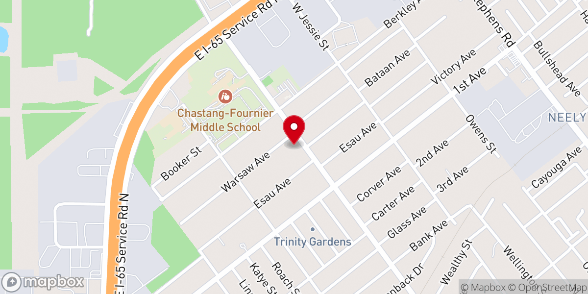Map showing location of Mount Zion Baptist Church