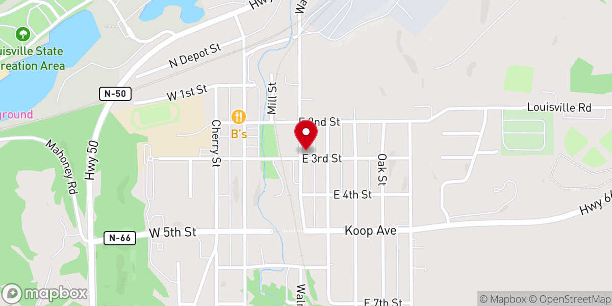 Map showing location of Louisville Methodist Church