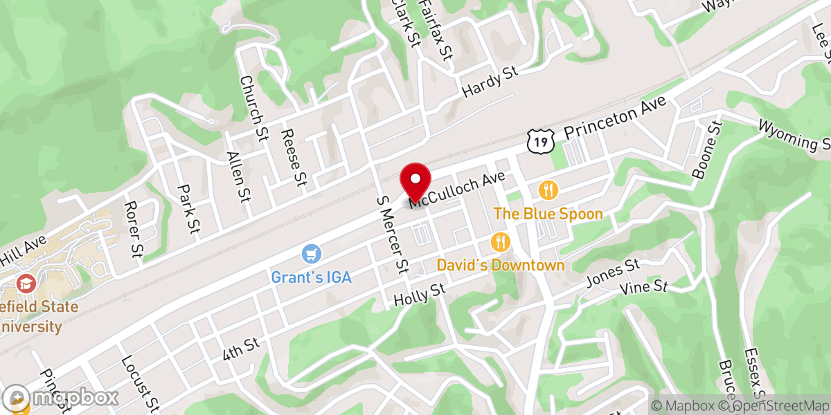 Map showing location of First Presbyterian Church