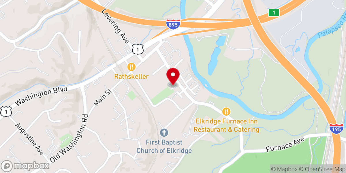 Map showing location of Melville Chapel United Methodist Church