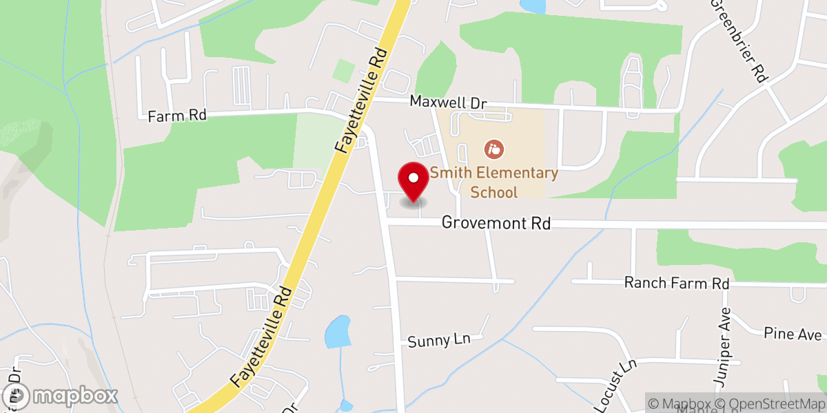 Map showing location of Fellowship Baptist Church