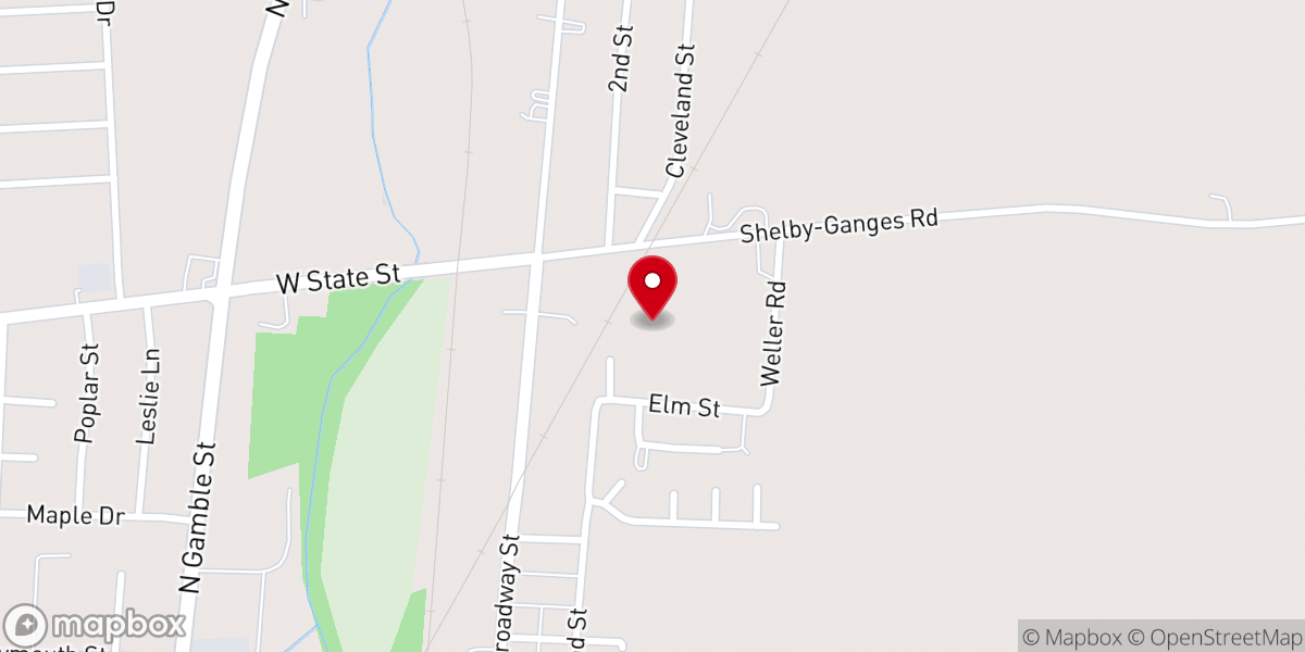 Map showing location of Elm Street Freewill Baptist